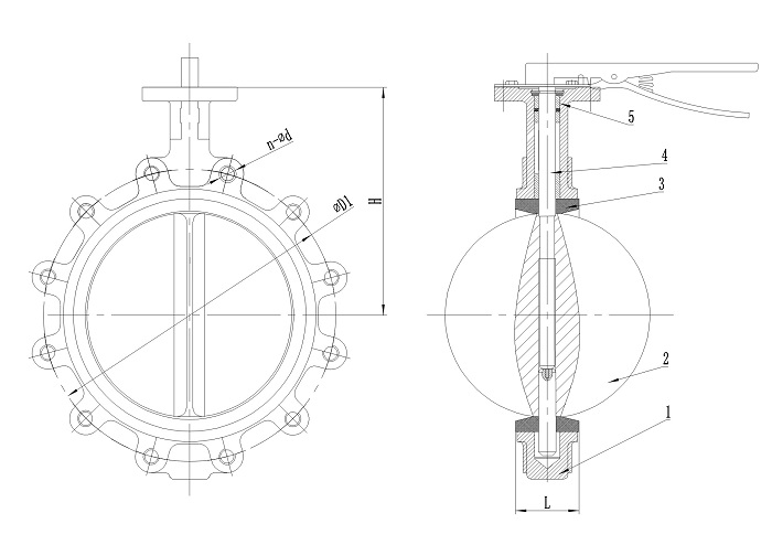 Supapă fluture Semi Lug