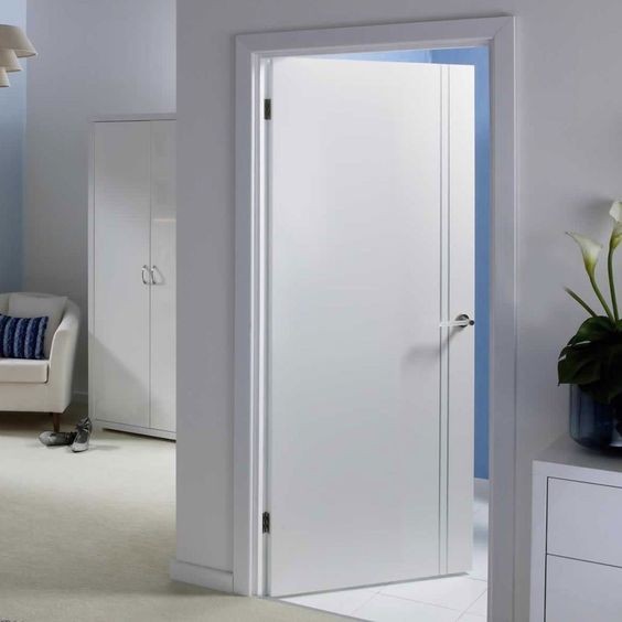 Luxury MDF Environmental Protection White Wood Plastic Door