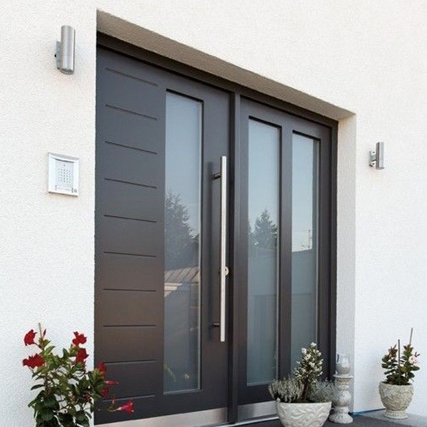 High quality Tempered Glass Frame Aluminum Alloy Front Door
