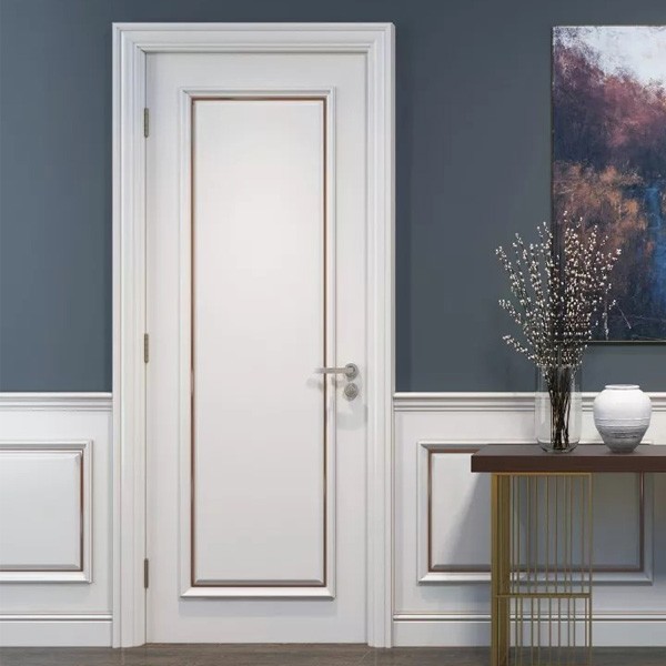 Solid Wood Veneer Interior Bedroom Door With Door Handle