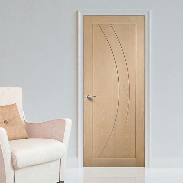 Natural Solid Wood Grain Color Bedroom Door