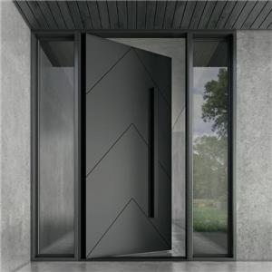 Strong Security Elegant Black Aluminum Main Door