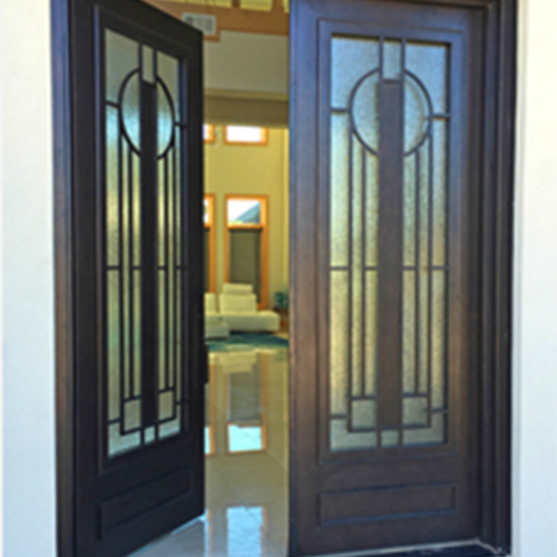 Luxury Exterior Main Double Wrought Iron Security Door