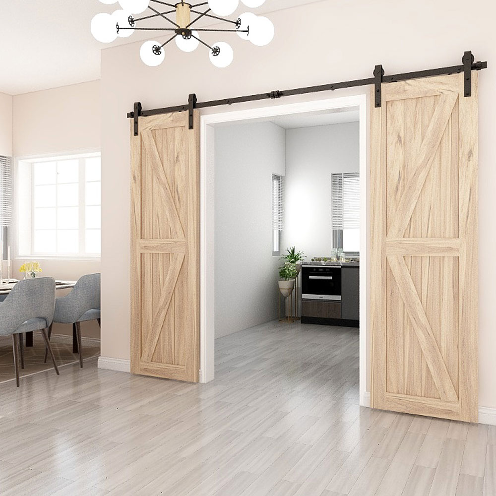 Supply Heavy Duty Sturdy Sliding Barn Door Hardware Kit For Double Door