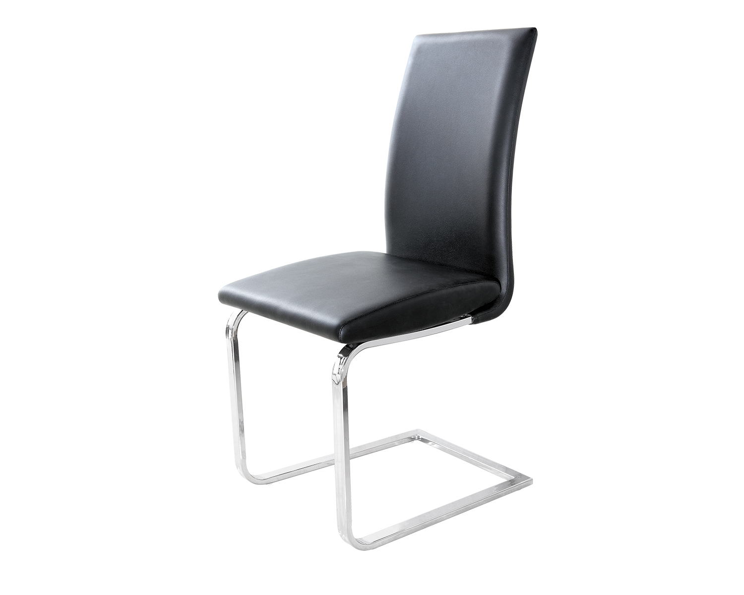 Supply Curved Faux Leather Black Cantilever Dining Chair Wholesale