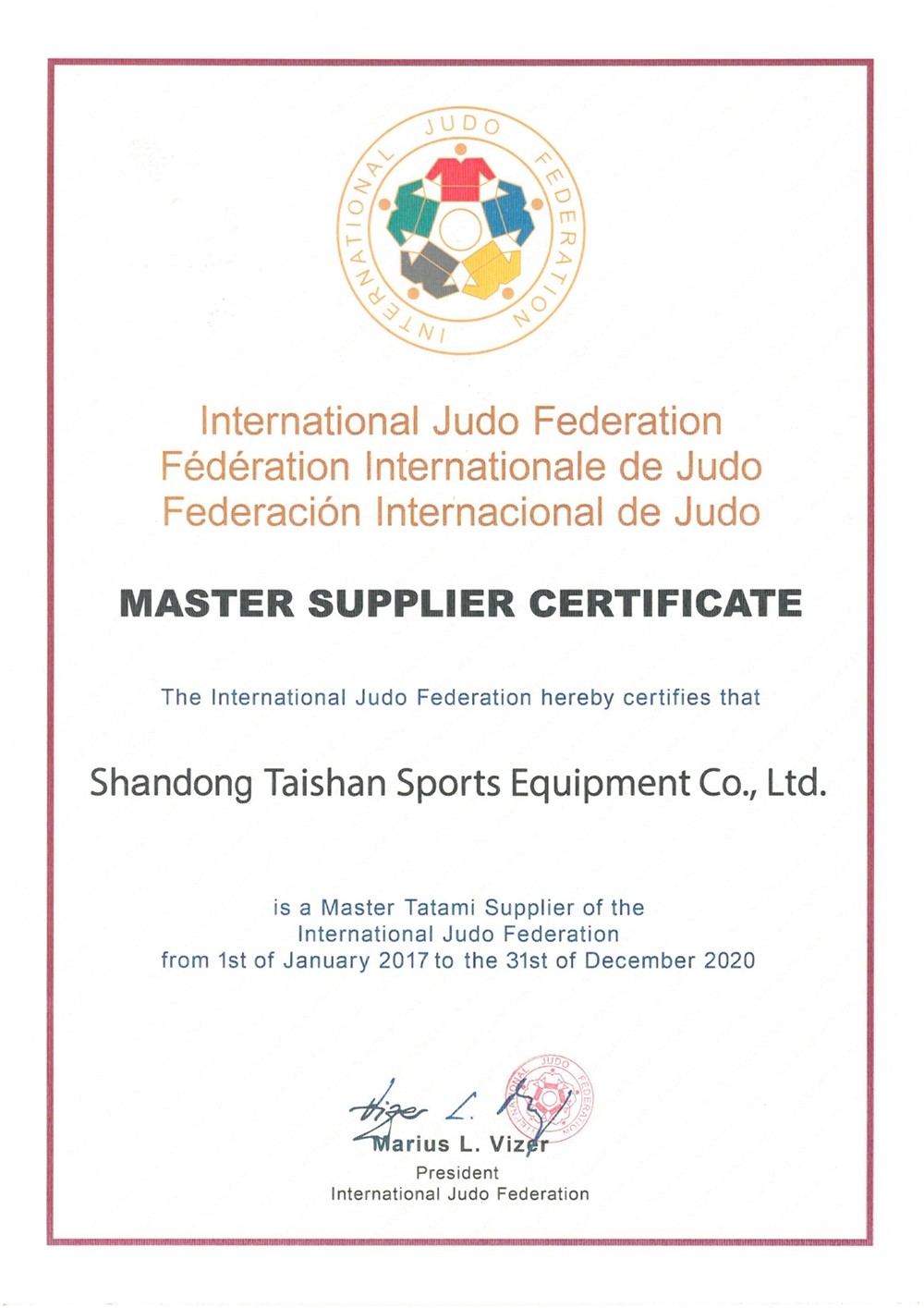 Judo IJF certification