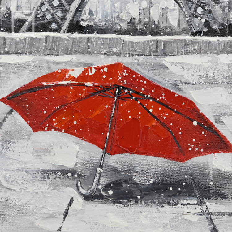 产品 手绘 风景墙艺术艾菲尔铁塔和红伞