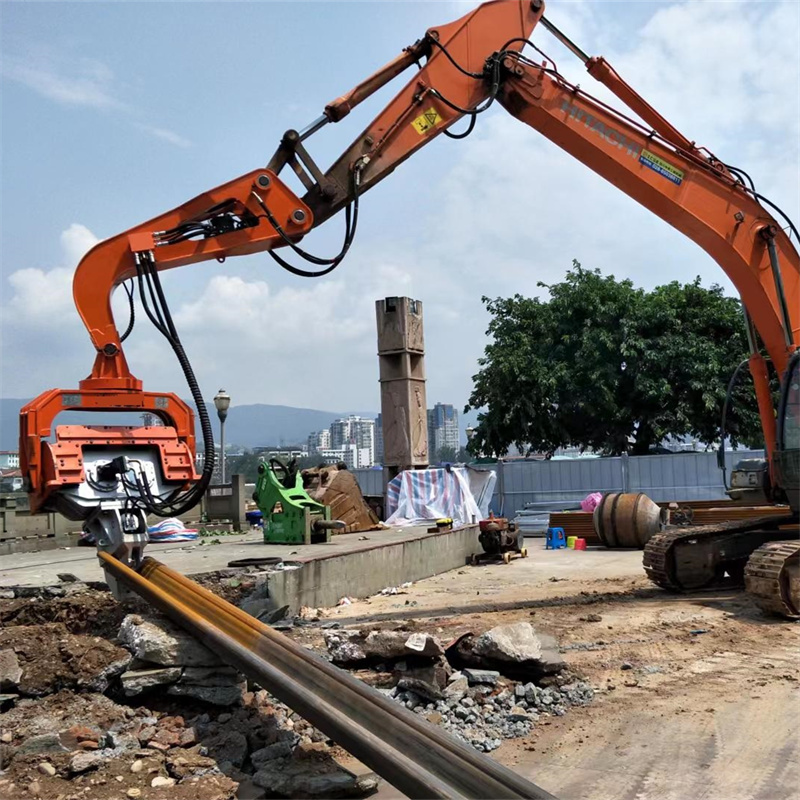 Martelo de estaca-prancha vibratório montado em escavadeira de 35 toneladas