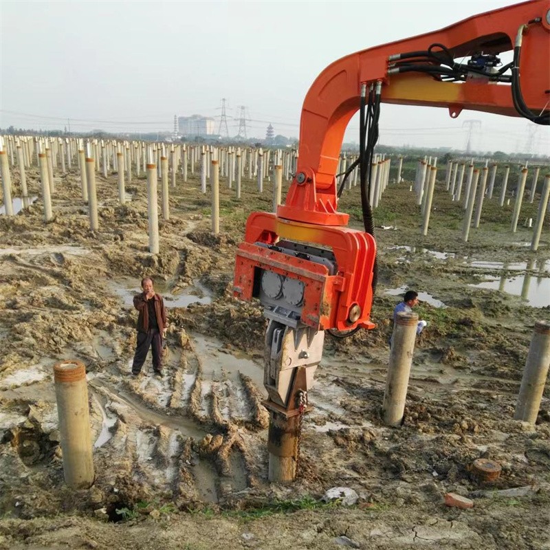 excavator mounted sheet pile driver