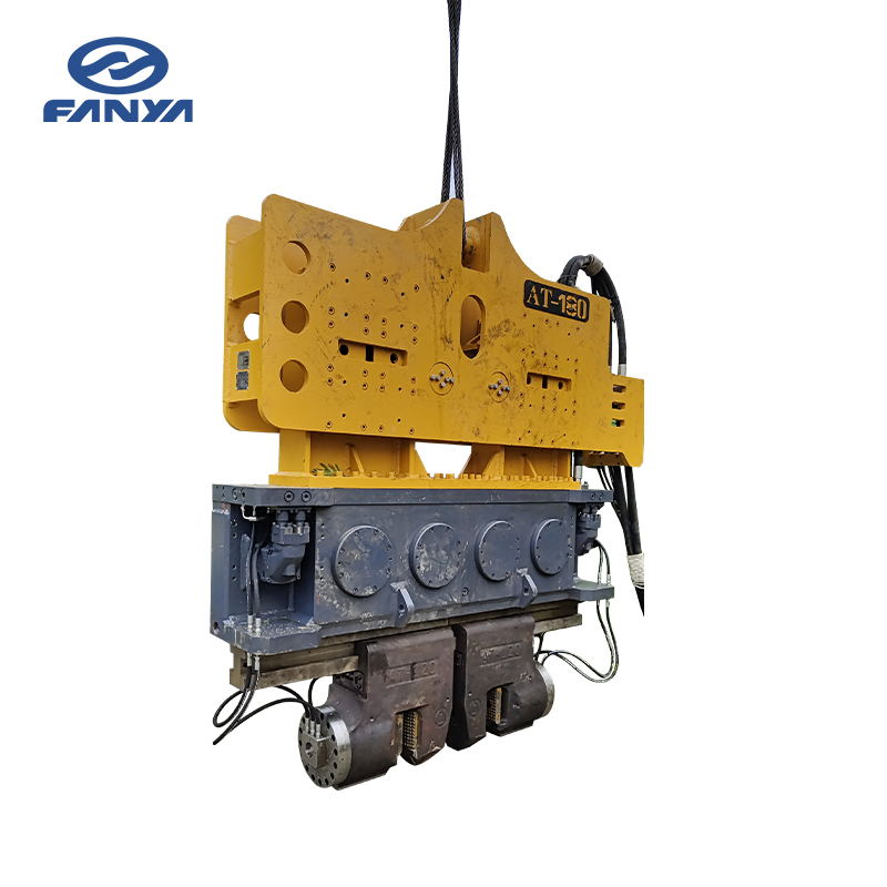 Hydraulic crane suspended vibratory hammers