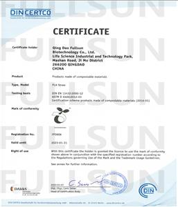 Biologisch afbreekbaar stro EN 13432-certificering