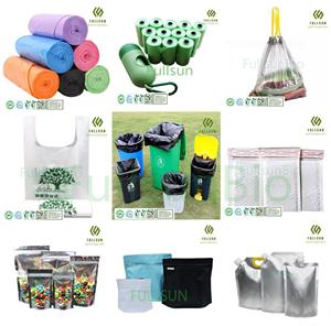 100% plástico biodegradable, compras de alimentos, basura, basura, caca de perro, DIN13432, asa impresa personalizada, transporte, correo, bolsas de embalaje compostables