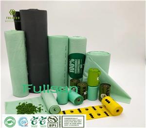 Poubelle d'achat en plastique biodégradable/poubelle compostable emballage alimentaire sac à cordon TUV CE13432 sac à ordures de cuisine