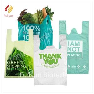 Biodegradable plastic garbage trash shopping food packaging bags