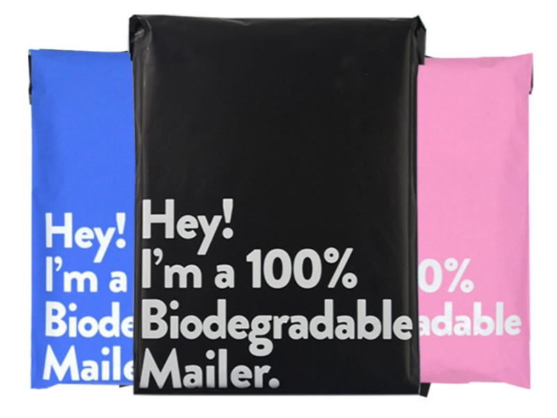 Bolsa de envío biodegradable, bolsa de embalaje de mensajería, bolsa exprés de envío impresa personalizada compostable En13432