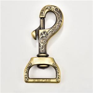 Solid Brass Embossed Snap Hook