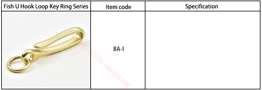 黄铜鱼钩形钥匙圈 