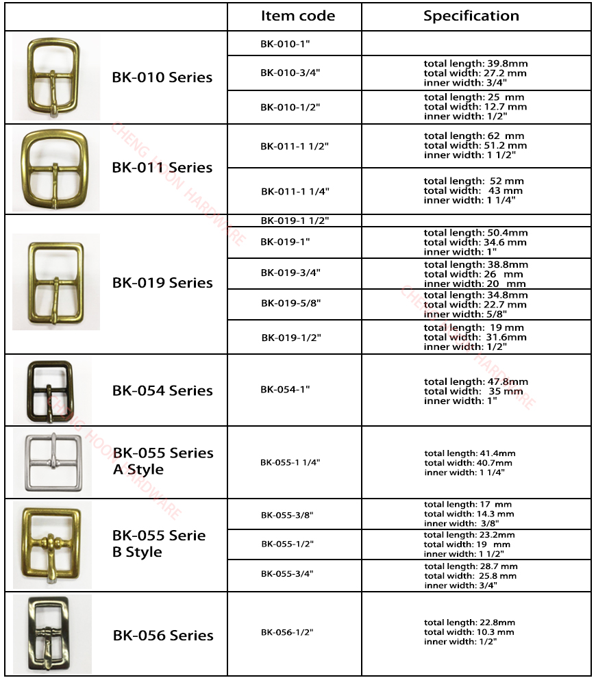 ▷ Center Bar Buckles - Metal Buckle Types