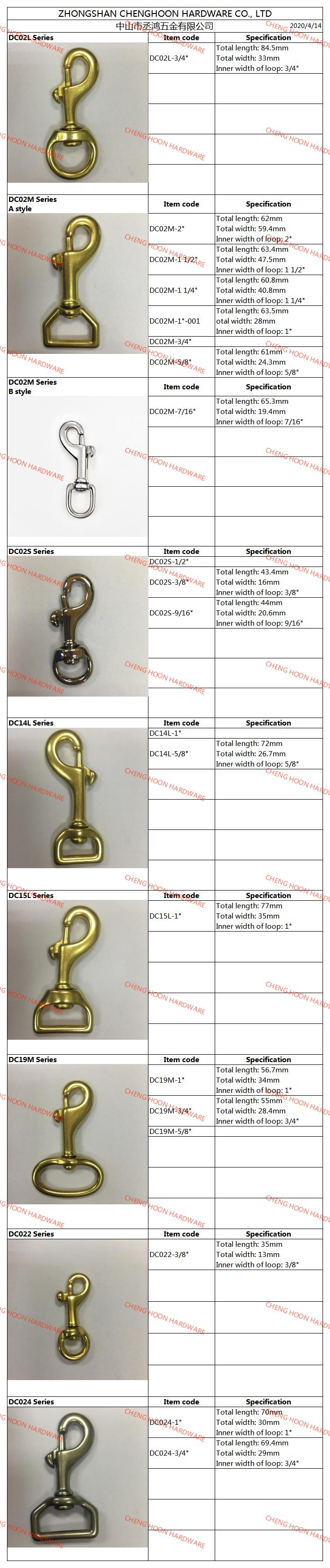Solid brass dog clip hook
