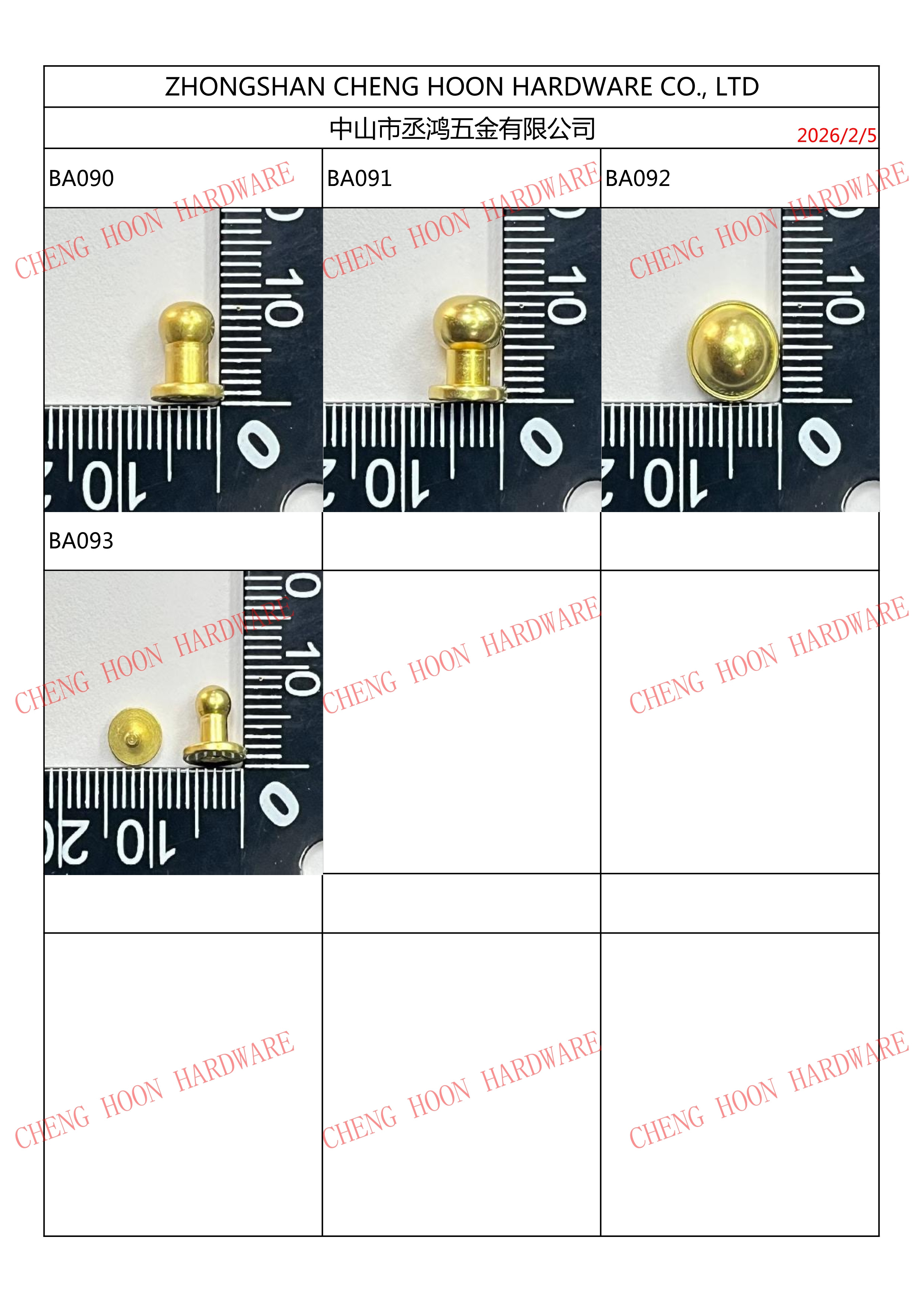 Brass Screw Studs 
