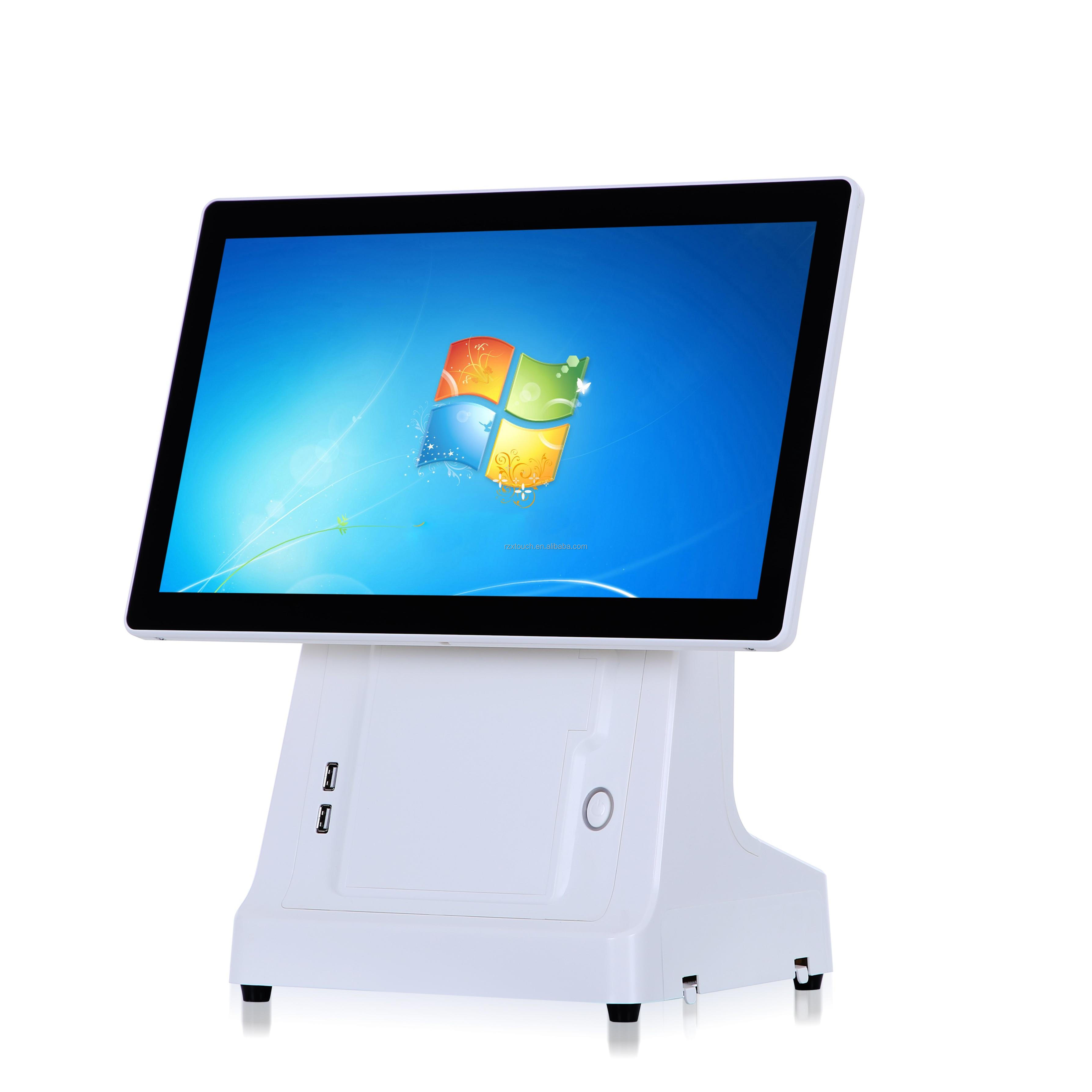 15/15.6 Inch POS Cash Register with Built-in 58/80mm Printer and Rear VFD Customer Display