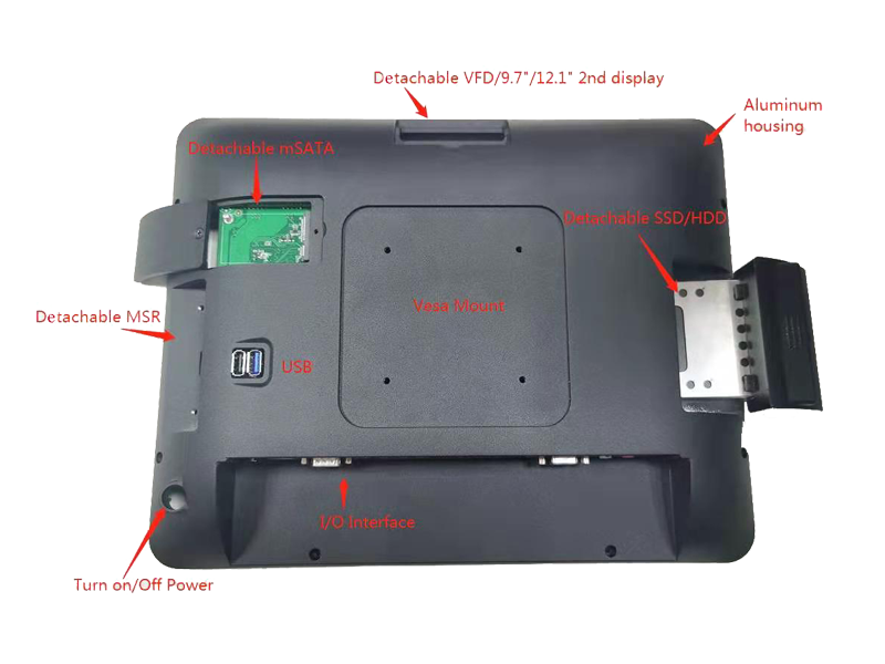 15 Inch All-in-One POS Cash Register with Removable Hard Drive, Windows/Android Optional