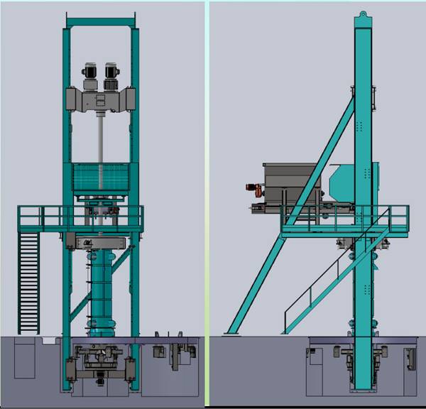 Radial extrusion cement pipe machine