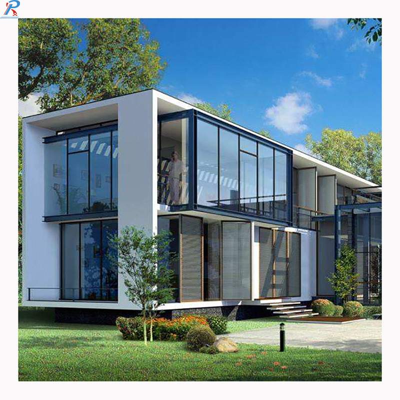 Glass-lit light steel house