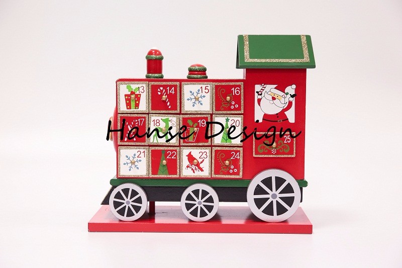 Calendario de adviento de madera pintado de colores, Precio bajo