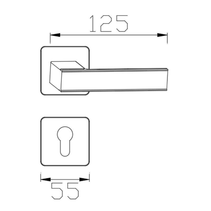Internal Door Handle With Minimalist Design 218-608