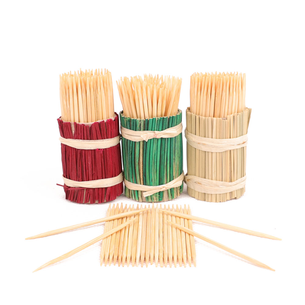 Cello envoltorio individual y doble punta de bambú palillo de dientes