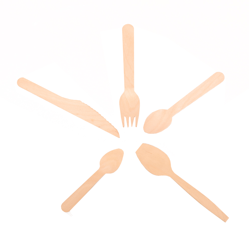 FSC Supplier Tableware Wood Disposable Knife Fork And Spoon