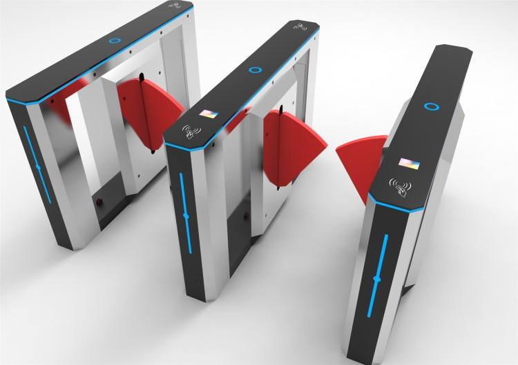 Smart RFID Access Control System Brushless Flap Retractable Turnstile Barrier