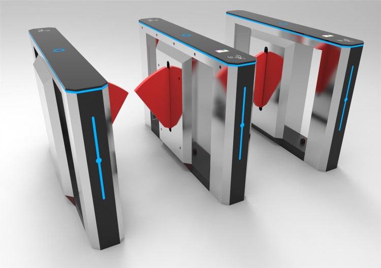 Smart RFID Access Control System Brushless Flap Retractable Turnstile Barrier