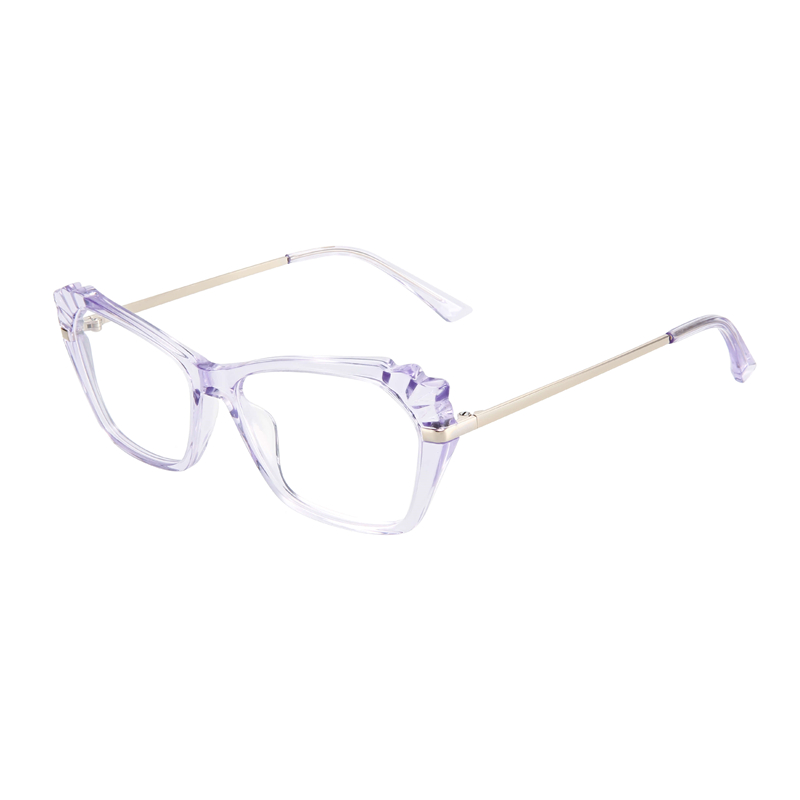 Cat Eye-Brille aus Kunststoff für Damen mit Diamantschliff-Design