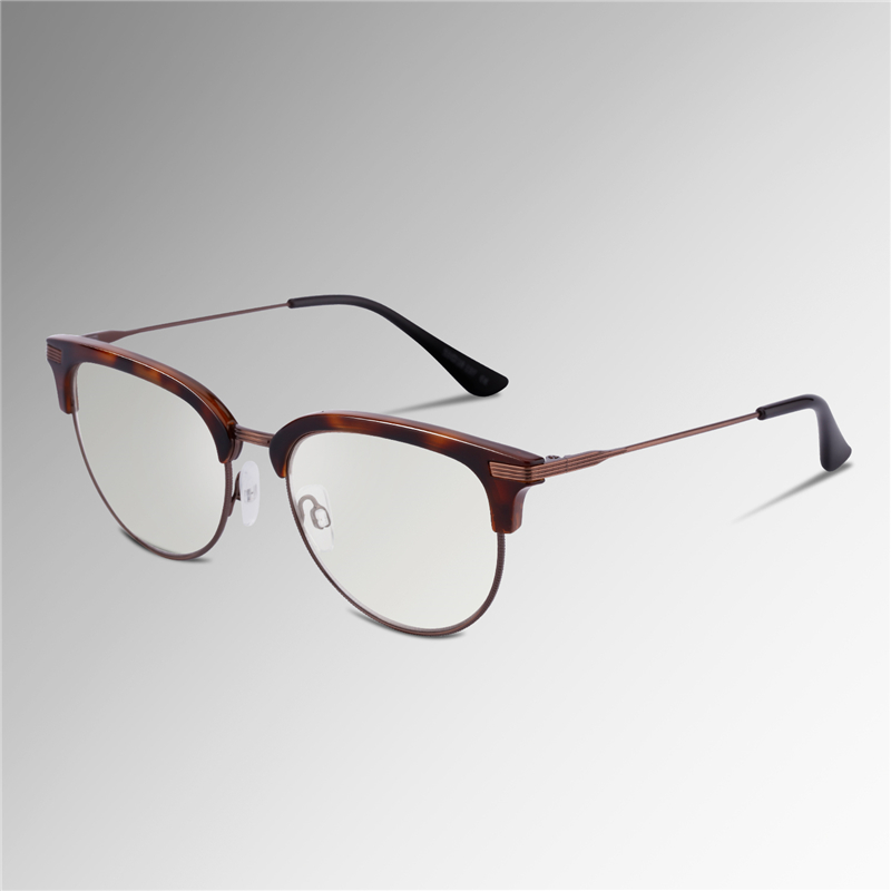 Bingkai Clubmaster Klasik dengan Kacamata Fliter Cahaya Biru