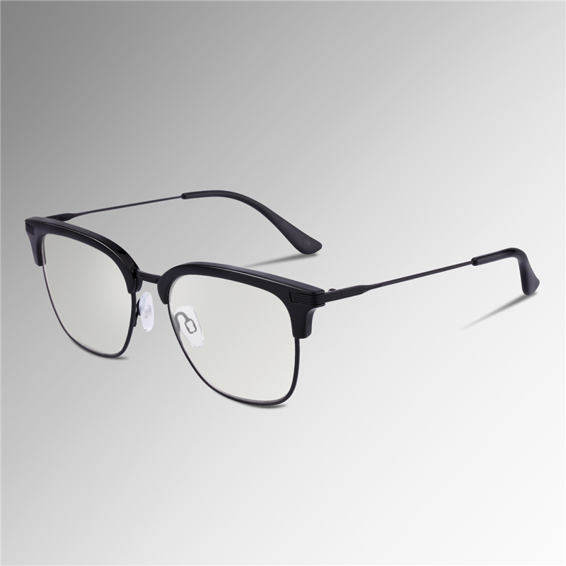 Clubmaster Style Swiss TR90 & Metal Combination Frame Blue Light Blocker Glasses