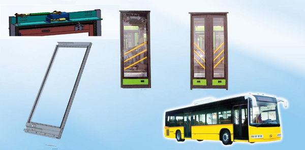 Electric inswing bus door