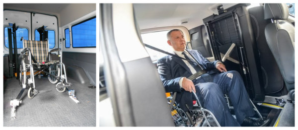 bus wheelchair fixing device