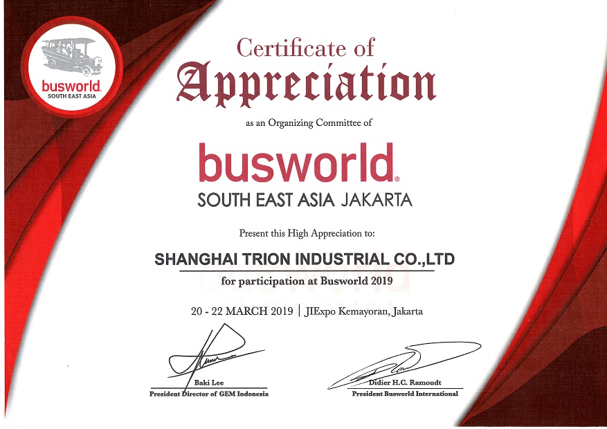 Shanghai TRION present in Busworld South East Asia 2019