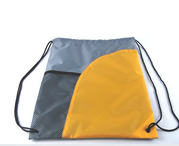 Китай Fashion String Bag Серые стринги для школы с сетчатым карманом, производитель