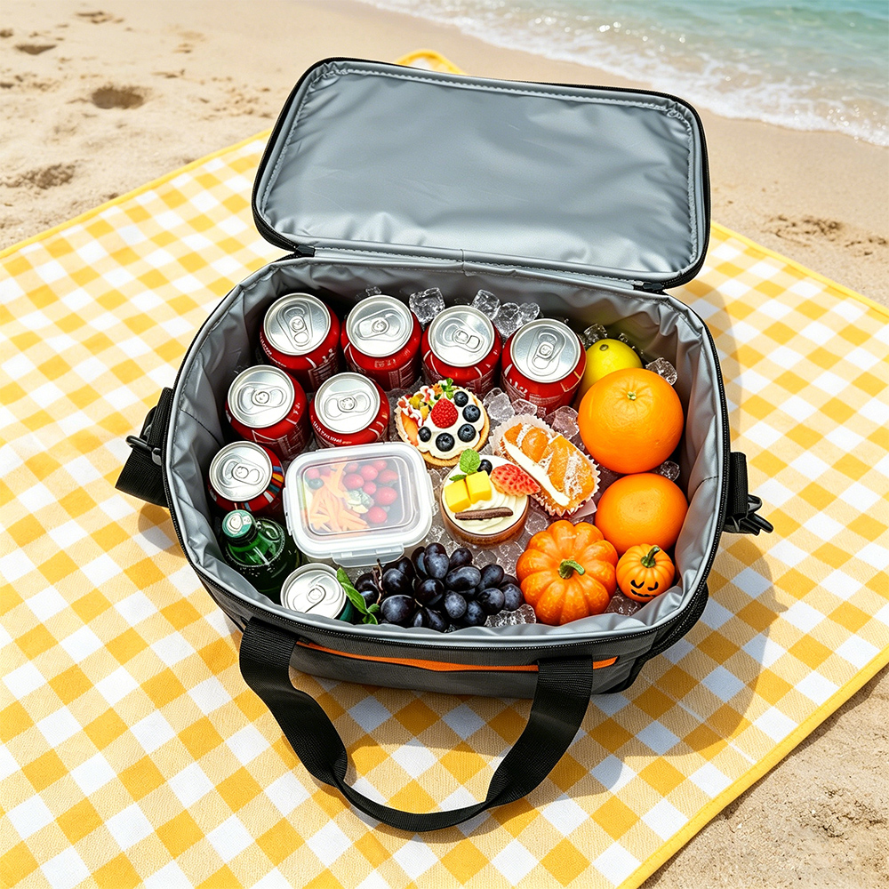 Large Insulated Cooler Bag Waterproof Lunch Tote with Front Zipper Pocket