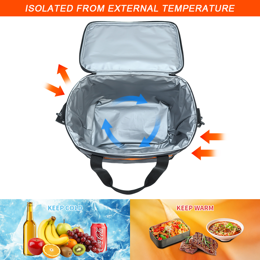 Large Insulated Cooler Bag Waterproof Lunch Tote with Front Zipper Pocket