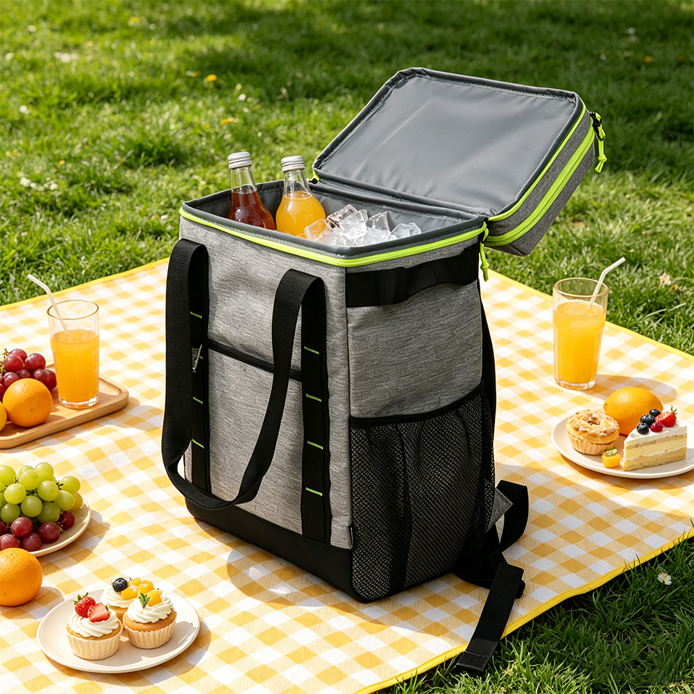 Insulated Cooler Backpack with Built-In Bottle Opener Large Thermal Lunch Backpack for Picnic, Beach, Camping Hiking Waterproof, Upgraded PEVA Lining