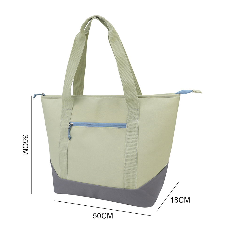 Pale Olive Thermal Tote Grey Base Chill Bag