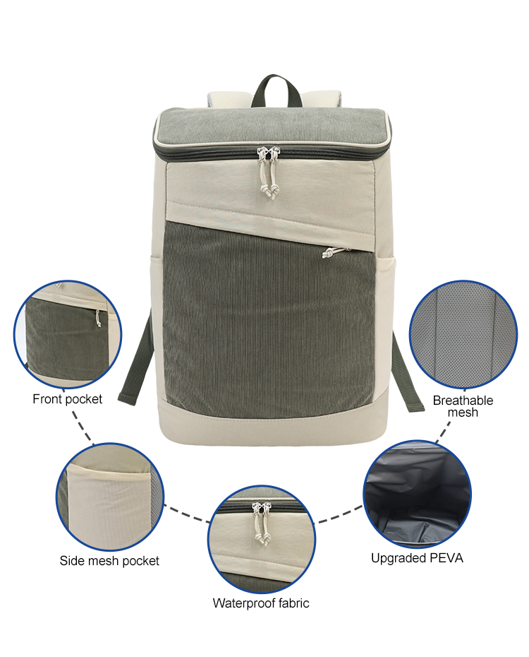 Cream Olive Corduroy Daypack Cream Olive Corduroy Daypack