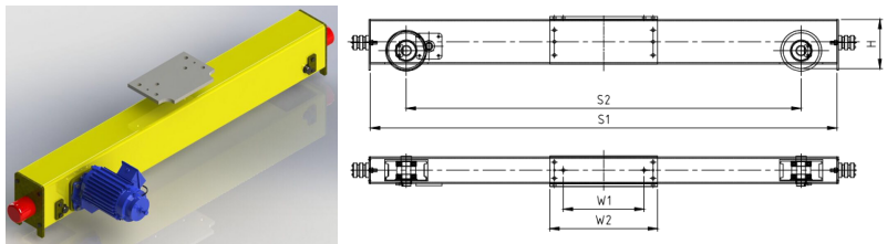 0.3T-50T end carriage