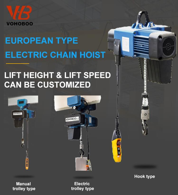 Supply China European Hook Type Electric Chain Hoist Factory