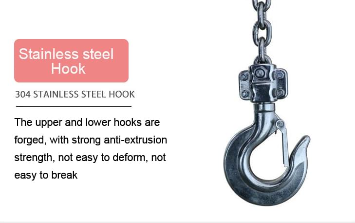 full stainless steel manual chain hoist 1ton 3m