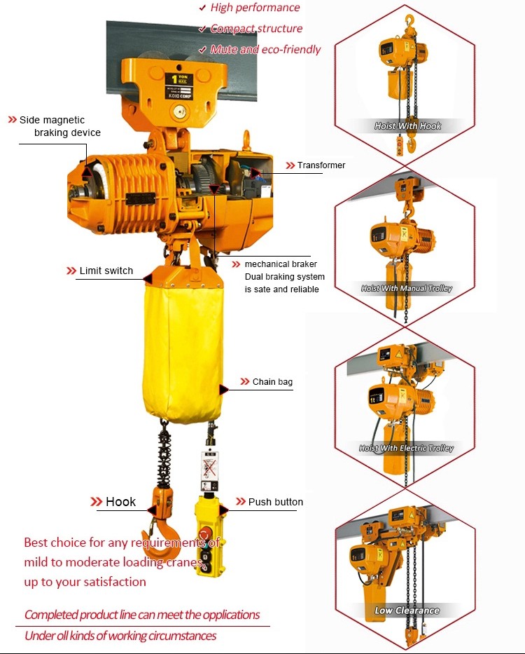 6 Ton HHBB Durable Electric Chain Hoist